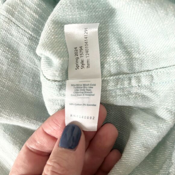 Marine Layer Stretch Selvage Long Sleeve Shirt in Light Blue Size Large - Picture 5 of 5